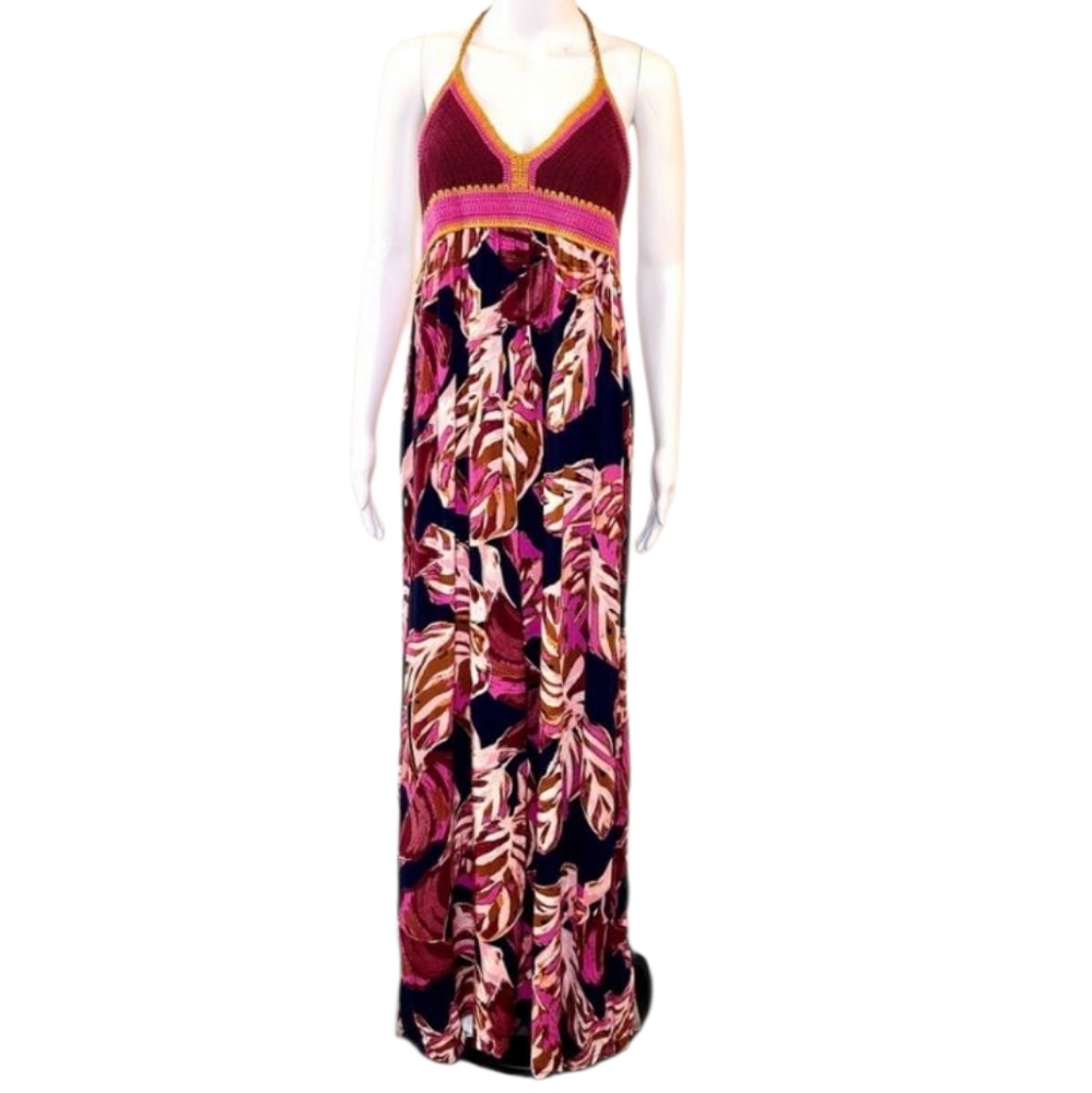 Mossimo Supply vintage baby doll crochet halter backless maxi-M.    U20